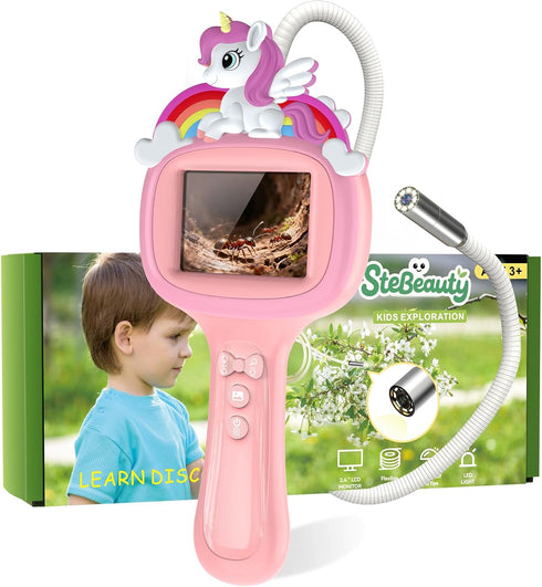 Stebeauty Borescope Camera with Light, 1920P HD Unicorn Endoscope STEM Science Educational Toys,