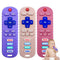 3 Pack Baby Teether Toys - TV Remote Control Shape Silicone Teething Toys for Babies 6-12 Months (Pink&Khaki&Purple)