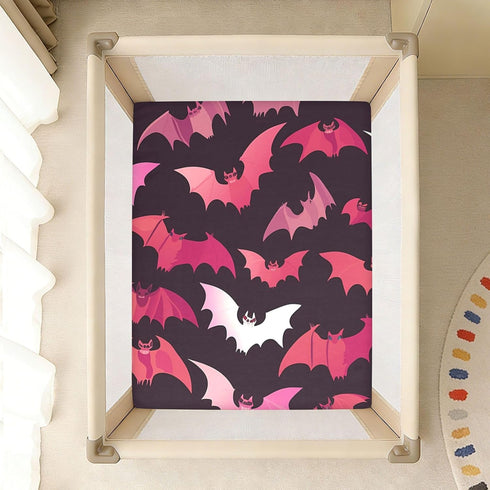 Bseiialft 52 28 Halloween Flying Bats Crib Sheets for Boys Girls Soft and Breathable Cotton Baby Sheets for Standard