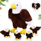 Lenwen 5 Pcs Bald Eagle Stuffed Animal Bulk 1 Mommy Eagle Plush with 4 Cute Babies Bald Eagles Plush Wild Bald Eagles