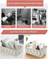 Storage Baskets for Organizing Toys, Small White Felt Fabric Bins for Home Office Closet Bathroom Bedroom