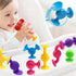 12Pcs Toddlers Suction Cup Bath Toys, Soft Sensory Suction Building Toy, Baby Starter Montessori Stocking Stuffers