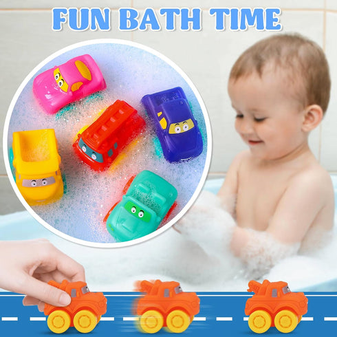 12Pcs Prefilled Easter Eggs with Toy Cars: Filled Easter Eggs with Soft Rubber Car Toys, Easter Basket Stuffers