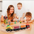 Set 39 5 3,4,5 Set Qilay Wooden Train for Toddler - Pcs Wood Train Tracks with Crane, Bridge & Wooden Trains - Train