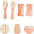 Set 4pcs Beech Wood Hair Brush and Comb for Newborns, Soft Woolen Bristles Scalp Grooming Kit, Head Care with Wooden