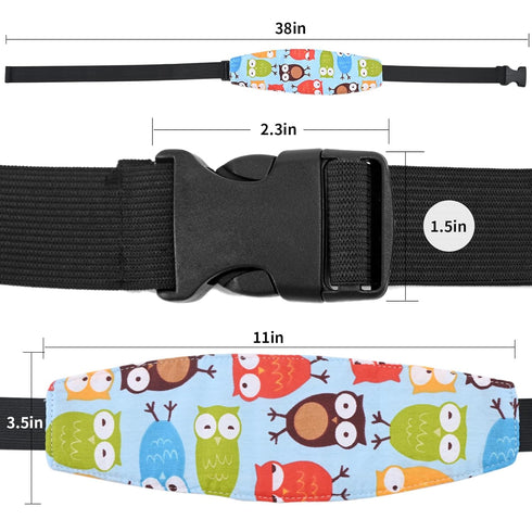 Luckyiren Head Support for Baby Car Seat, Straps with Pillow Support Band, Neck Relief Headrest for Stroller, Slumber