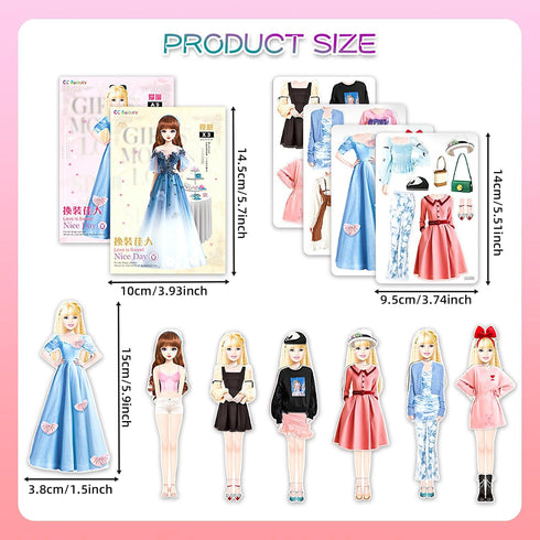 Magnetic Dress Up Paper Dolls for Girls Ages 4-7,Pretty Princess Game Paper Dolls Dress Up Toys,Creating Imaginative Birthday Gifts