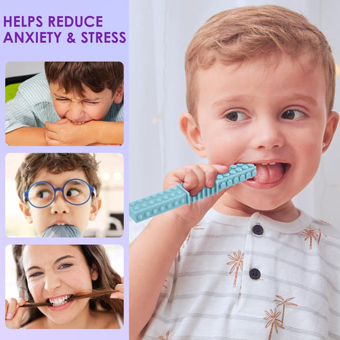 ERKOON 5 Pack Sensory Chew Toys for Autistic Children, Silicone Chewy Tubes for Autism, ADHD, SPD