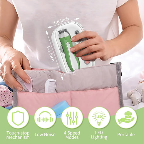 Trimmer 6 Baby Nail File Electric, Baby Nail with Grinding Heads for Newborn, Infant, Toddler & Adult, Whisper Quiet