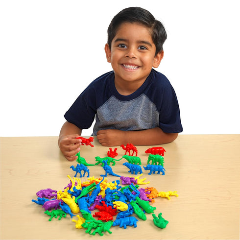Set 120 Counters 1.5 inches -2 inches, Excellerations Math Manipulatives of Jungle Animal STEM Educational Toy