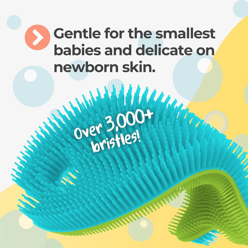 Innobaby Aqua Green Silicone Fish Bath Scrub - Sensory Fun for Babies