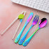 Poylim Kids Silverware, Stainless Steel Children Flatware Set of 2, Toddler Utensils, Rainbow