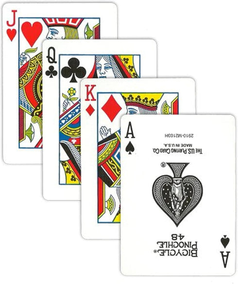 12 Decks Bicycle Pinochle Cards (6 Red / 6 Blue)