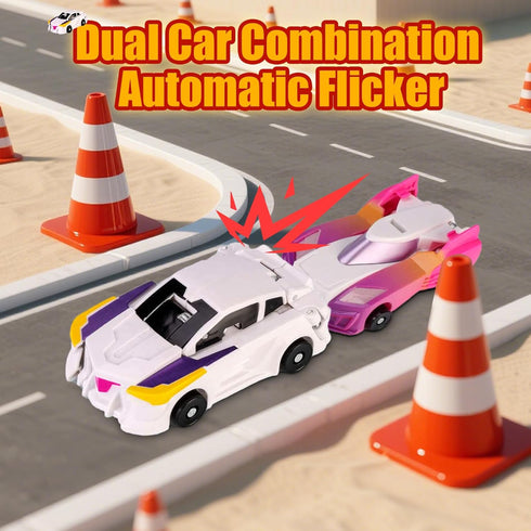 ZIYIME Set 3-6 Magnetic Transforming Cars Toy, Collision Transforming Car Robot Toys, Automatic Deformation of Magnetic