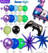 Video Game Balloon Garland Arch Kit - 140pcs Purple Blue Green Black Balloons with DIY Star Controller Mylar Balloon