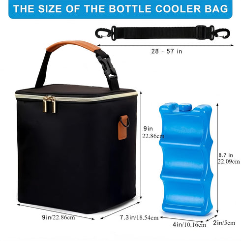 Pack Breastmilk Cooler Bag with Ice - Insulated Breast Milk Storage for Travel, On-The-Go Convenience with Adjustable
