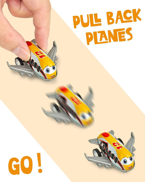 27 Vileafy PCS Metal Shell Pull Back Airplane Toys for Kids Cartoon Mini Airplanes with Plastic Base for Party Favors