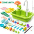 Pupu Pig Set Play Sink with Running Water, Kitchen Play Sink Toy with Electric Faucet, Play Kitchen Accessories