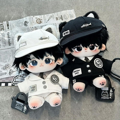 niannyyhouse 20cm Plush Doll Clothes Set - Hat, Coat, Shirt, Pants, Backpack & Glasses for 8in Dolls
