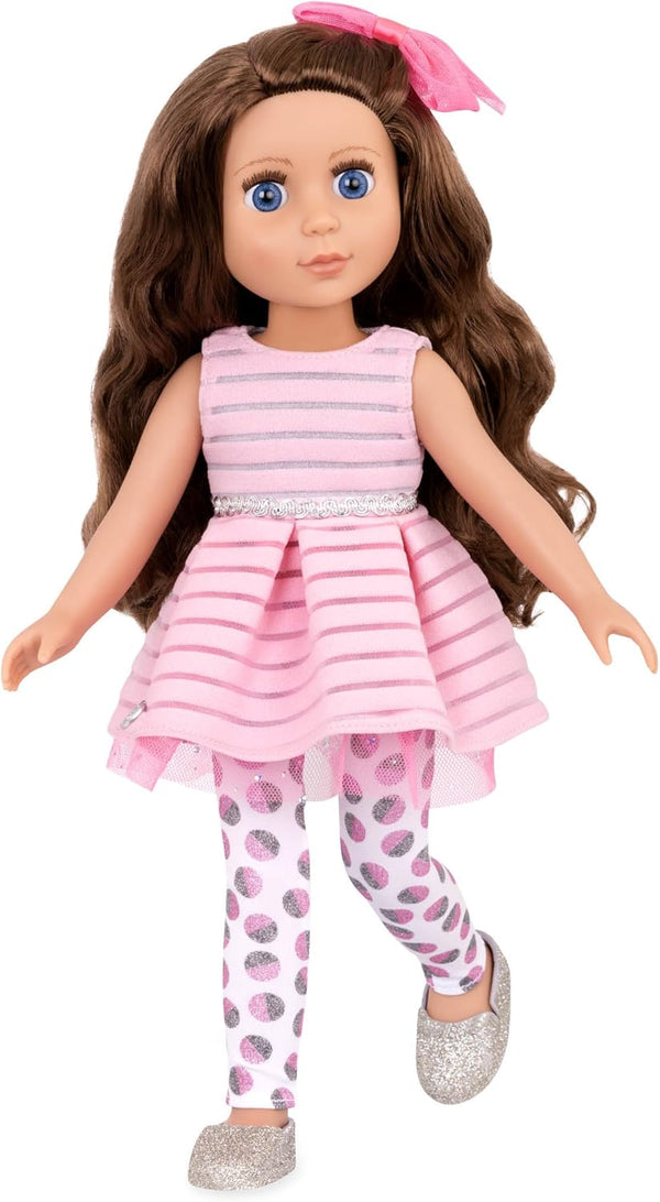 Glitter Girls Bluebell 14-inch Poseable Fashion Doll for Girls Age 3 & Up, Pink, Brown, Silver, Blue