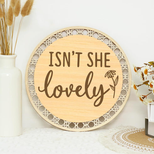 Huray Rayho Isn' t She Lovely Wooden Sign Little Girl Decor Boho