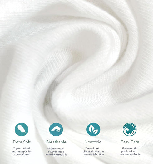 100% Pack 2 Organic Cotton Fitted Sheets Fit and are Compatible with Graco n Play, Babyletto, Pamo Babe, Hiccapop