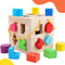 QZMTOY Shape Sorter Toys with 19 Shape Blocks, Classic Wooden Toys for