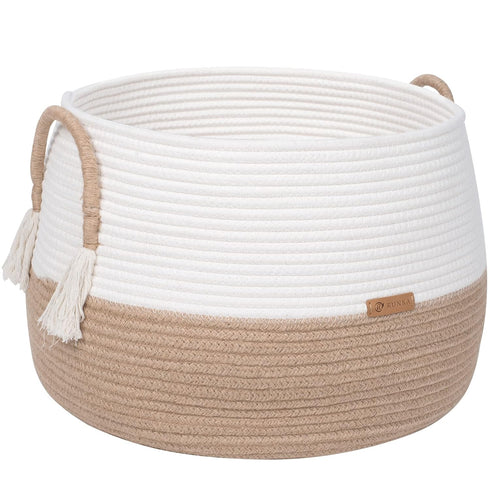 R RUNKA Large Basket for Toys-15.7"x 11.8"-Boho Baskets for Living Room,Bedroom,Nursery |
