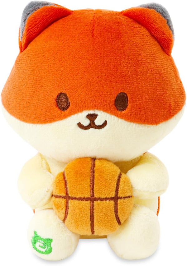 Anirollz Stuffed Animal Plush Toy – 6" Small Sitting Plush Doll Soft, Squishy, Warm, Cute, Comfort, Safe Birthday Fox Character with Basketball Foxiroll