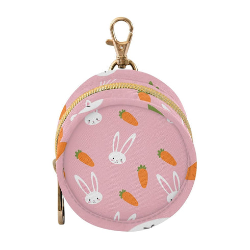 Rabbit Round Pacifier Storage Case with Zipper, Portable Pacifier Case for Travel,