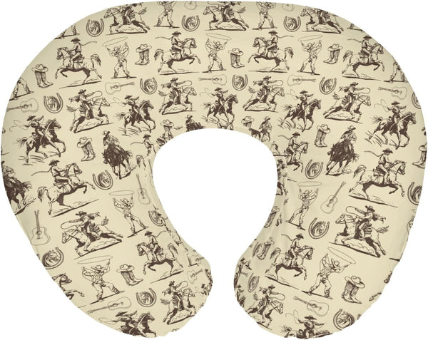Vintage Cowboy Baby Nursing Pillow Covers for Boy Girl Western Horses Boots