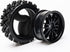 JIUWU 4pcs RC 1:10 Rubber Tires - Car Crossing Wheels Rims Hex 12MM, Black