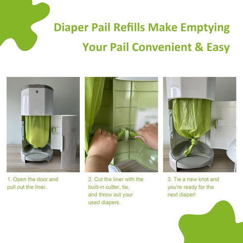 4 Pack 2000 USBOO Refills Compatible with Dekor CLASSIC Diaper Pail Refills | | Disposable Diaper Pail Refill | Extra