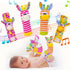Wrist Rattles Baby Socks, Soft Sensory Toys for Babies, Cartoon Animal Rattles Sock Early Development Gift