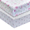 EVERYDAY KIDS 2 Pack Fitted Girls Crib Sheet 28in x 52in - 100% Soft Breathable Microfiber, White and Pink with Flowers