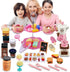 Set 48 Set Set 3 4 5 6 7 8 9, Pretend Tea Party for Little Girls, PCS Coffee Maker and Play Food Dessert for Kids Age