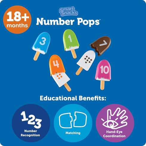 Learning Resources Smart Snacks Number Pops - Sorting Toys, Stacking Montessori, Classroom Must Haves, Math