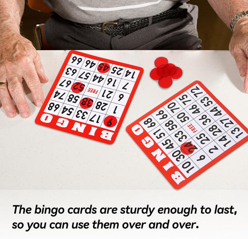 50-Pack Multi-Color Bingo Game Cards Set with Easy Read Numbers, Reusable Paper Sheets for Game Nights