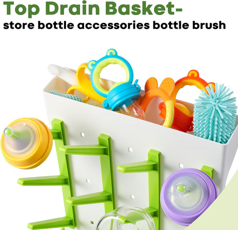 Countertop 12 MeCids Baby Bottle Drying Rack, Vertical Standing Bottle Dryer Rack Holder, Space Saving Baby Bottle