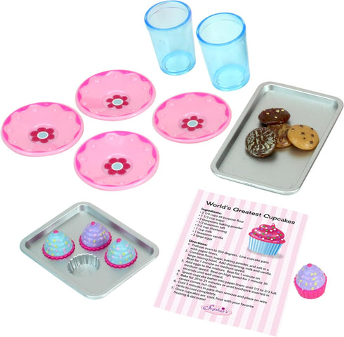 18 Inch Doll Baking Set, 23 Pcs Cookware Set Fits American Girl Doll Furniture, Doll Sized