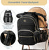 Backpack, MOMUVO Diaper Bag Quilted Baby Bag with Changing Pad & Stroller Straps & Pacifier Case, Large Travel Diaper