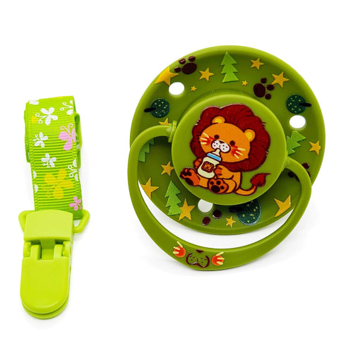 Large Size Pacifier for Anxiety: Cute Paci Large Shield for Sleep - Handle Binky with Pacifier Holder Clips Cartoon