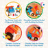 Battat Large Building Blocks Set, 80 Colorful Pieces with 8 Wheel Bricks and Zippered Storage Bag, 12 Months +