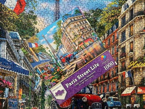 Majestic by Springbok - 1000 Piece Jigsaw Puzzle - Paris Street Life - Made in USA - Compact Box