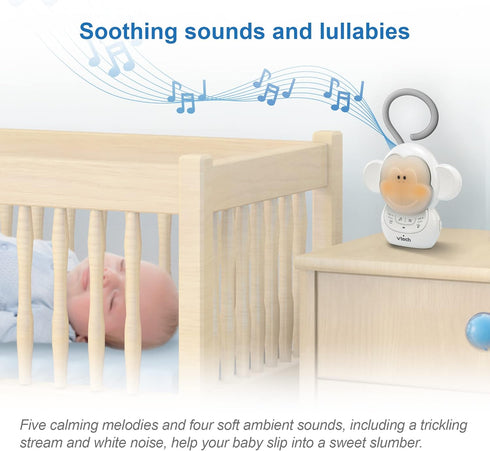 VTech DM1411 Audio Baby Monitor & Portable Soother Dual-Unit Rechargeable Battery, Long Range, Soft-Glow Night Light