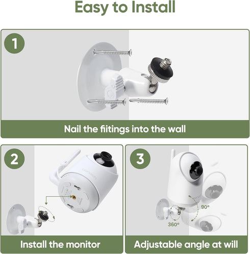 bonoch Adjustable Baby Monitor Wall Mount, Metal Holder Stand for Baby Camera (Not Included)