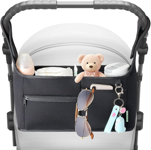 Vanleestar 2 Stroller Organizer, New Fabric Design, Holds Cup Holders for Baby Products, Multiple Pockets for Storing