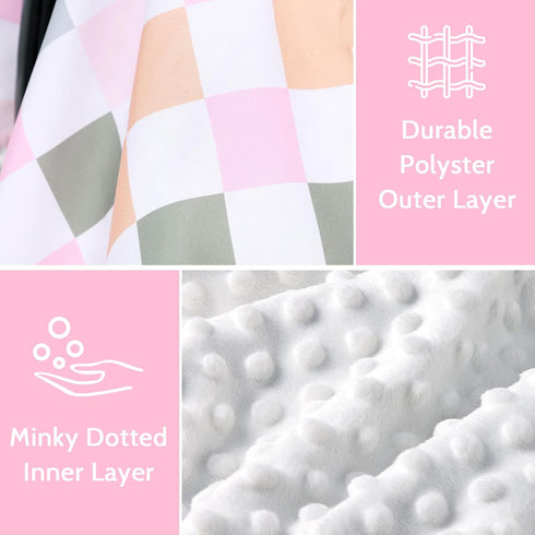 DILIMI Colorful Checkered Nursing Pillow Cover for Babies