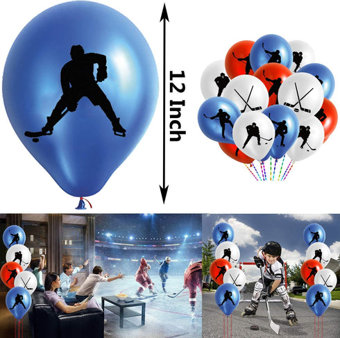 60PCS Latex Balloons Hockey Party Decorations - Birthday Party Supplies Favors for Hockey/Sport Game