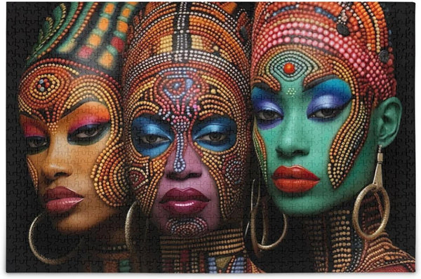Puzzles for Adults, 1000 Piece African American Black Women Jigsaw Puzzle Game Toys Gift Home Decor